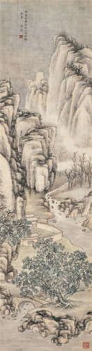 李研山（1898～1961） 1940年作 雪景山水 立轴 设色纸本
