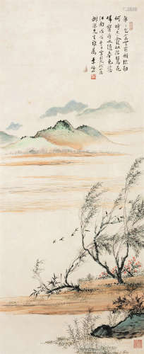 李研山（1898～1961） 1958年作 江南春色 镜框 设色纸本