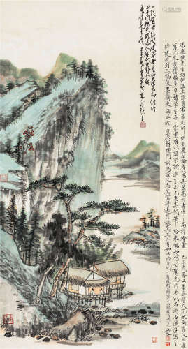 吴灏（1930～2017） 见山居可喜 立轴 设色纸本