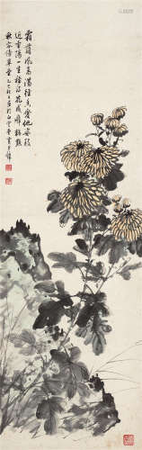 黄君璧（1898～1991） 1965年作 霜落风高 镜框 设色纸本