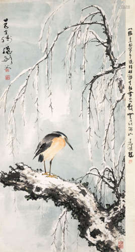 高剑父（1879～1951） 1936年作 雪鹭 立轴 设色纸本
