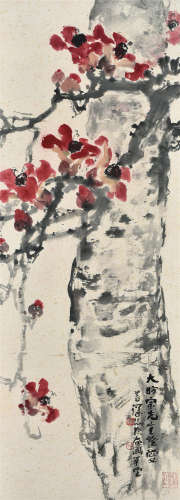 杨善深（1913～2004） 红棉 镜框 设色纸本