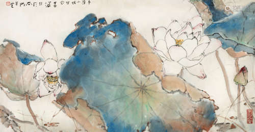 杨善深（1913～2004） 荷花 镜框 设色纸本
