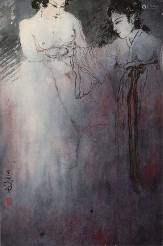 杨善深（1913～2004） 二美图 镜框 设色纸本