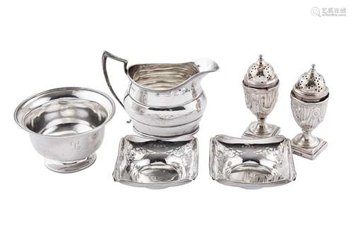 A mixed group of sterling silver Comprising a George V milk ...