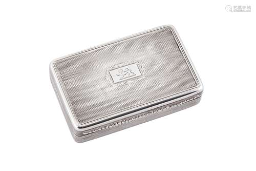 A William IV sterling silver snuff box, London 1834 by Edwar...