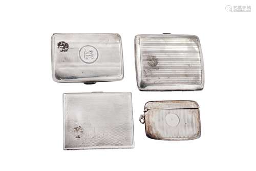 A mixed group of sterling silver cigarette cases