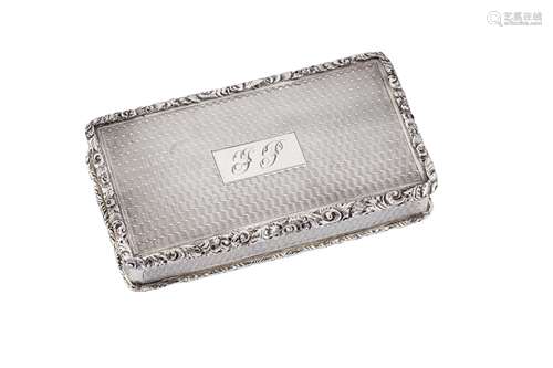 A William IV sterling silver snuff box, Birmingham 1836 by W...