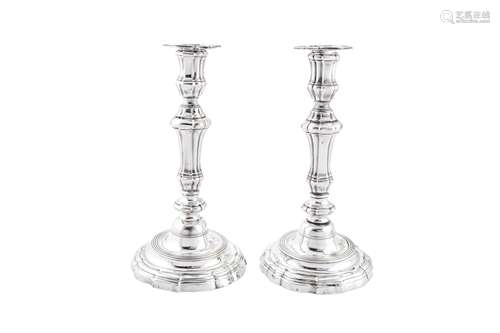 A pair of Louis XV mid-18th century French provincial silver...