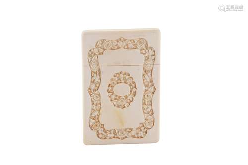 A late 19th century Chinese carved ivory card case, canton c...