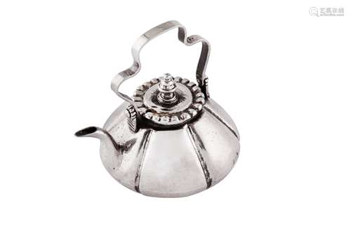 A late 18th century Dutch silver miniature ‘toy’ kettle, Ams...