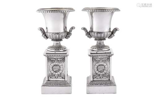 A pair of late 19th century Victorian silver-plated garnitur...