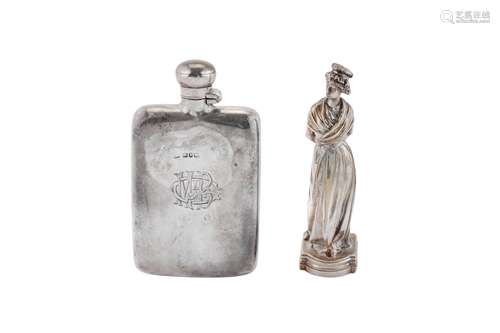 A Victorian sterling silver hip or spirit flask, Birmingham ...