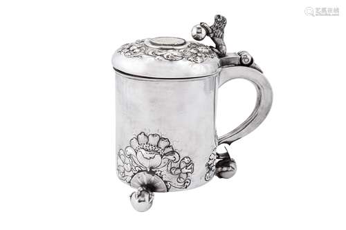 A late 17th century Norwegian silver peg tankard, Bergen cir...