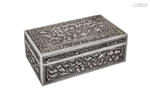 A mid to late 20th century Cambodian unmarked silver casket,...