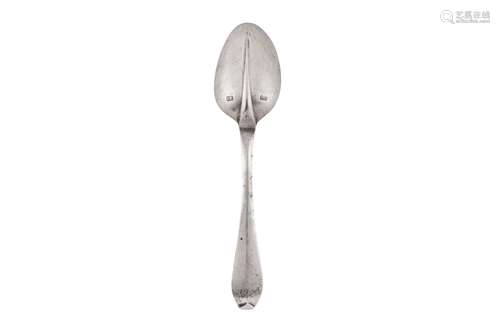 A mid-18th century German (Polish) silver spoon, Landeshut (...