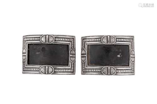 A pair of late 18th century continental silver shoe buckles,...