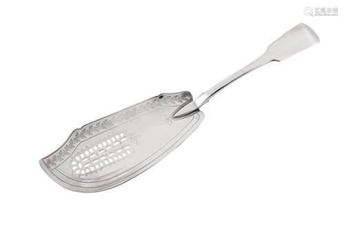 A George III sterling silver fish slice, London 1812 by Step...