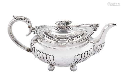 A George III sterling silver teapot, London 1818 by Alice an...