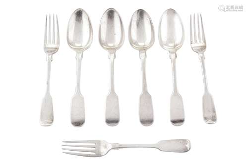 A group of William IV and Victorian sterling silver flatware