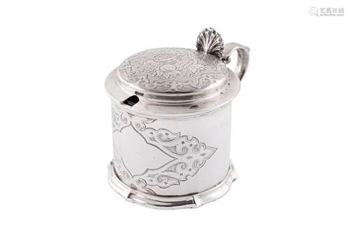 A Victorian sterling silver mustard pot, London 1860 by Edwa...