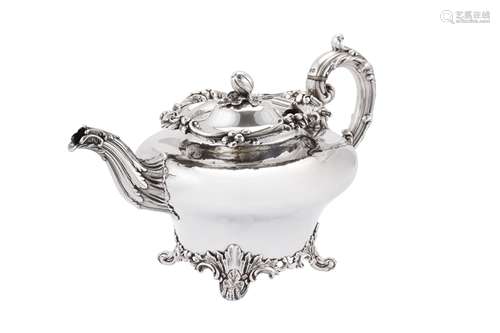 A William IV sterling silver teapot, London 1834 by Edward, ...