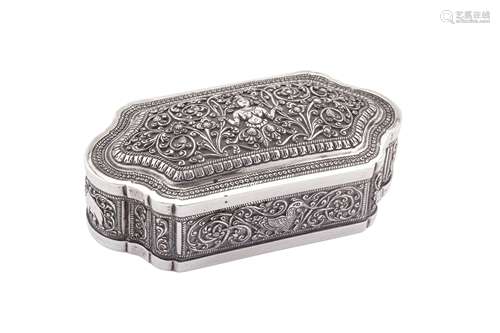 An early 20th century Ceylonise (Sri Lankan) silver lime box...