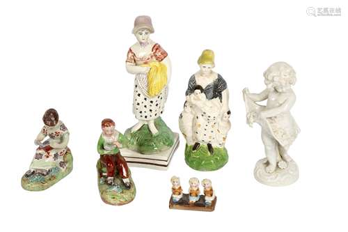 A COLLECTION OF STAFFORDSHIRE FIGURES