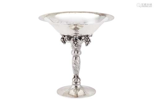 AN EARLY 20TH CENTURY DANISH STERLING SILVER TAZZA OR COMPOR...