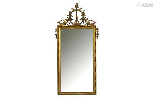 A RECTANGULAR GILTWOOD MIRROR, EARLY 19TH CENTURY