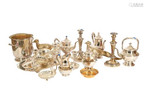 A SIX PIECE SILVER PLATED COFFEE AND TEA SERVICE BY REED AND...