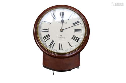 A VICTORIAN WALNUT DROP DIAL CLOCK, 19TH CENTURY