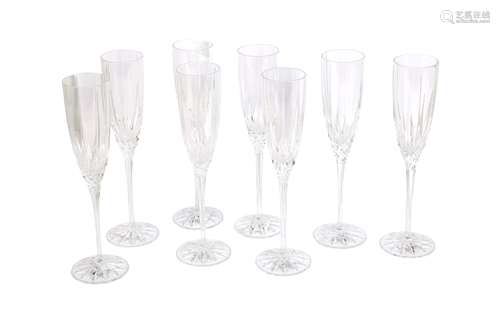 A SET OF EIGHT WILLIAM YEOWARD CHAMPAGNE FLUTES