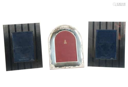 THREE SILVER-PLATED PHOTOGRAPH FRAMES