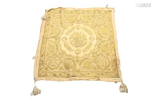 A TURKISH OTTOMAN EMBROIDERED SQUARE, 19TH CENTURY