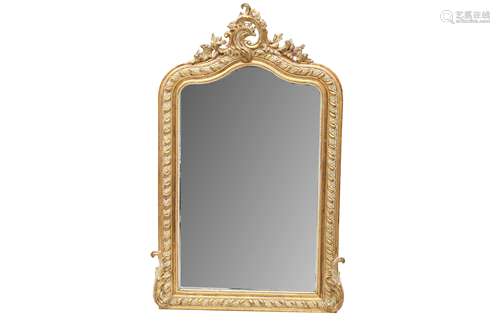 A FRENCH GILTWOOD AND GESSO OVERMANTEL MIRROR, LATE 19TH CEN...