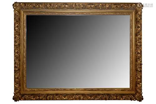 A LARGE VICTORIAN GILT GESSO FRAMED MIRROR