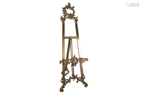 A LARGE ROCOCO STYLE BRASS EASEL, 20TH CENTURY