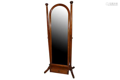 A CONTINENTAL CHERRY WOOD CHEVAL MIRROR, IN THE BIEDERMEIER ...