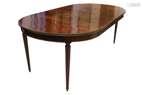 A FRENCH FRUITWOOD D END DINING TABLE, LATE 19TH CENTURY,