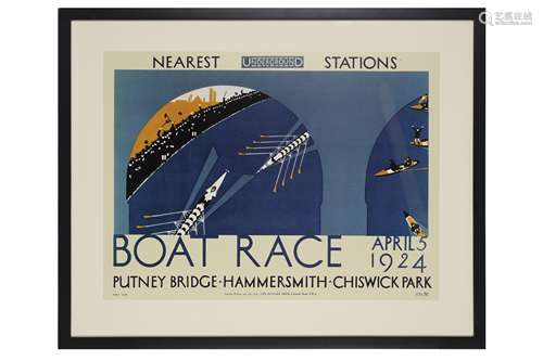 A REPRODUCTION OXFORD AND CAMBRIDGE BOAT RACE POSTER FOR THE...