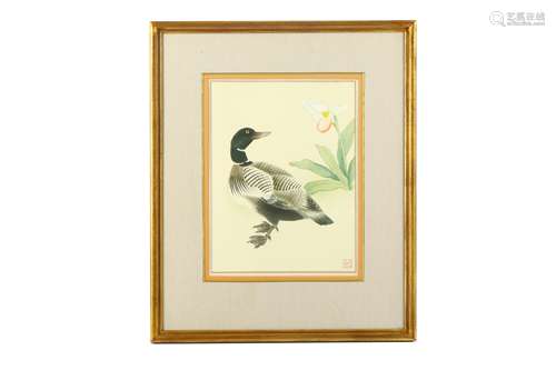 A PAIR OF JAPANESE MEIJI PERIOD WATERCOLOUR, PEN AND INK DRA...