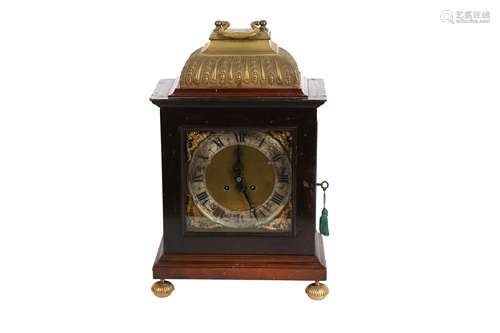 A GEORGE III STYLE MAHOGANY CASE BRACKET CLOCK WITH LATER MO...