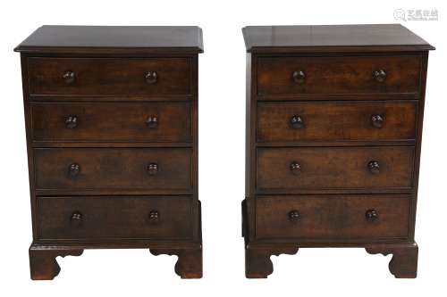 A PAIR OF VICTORIAN MAHOGANY CHESTS, MID 19TH CENTURY