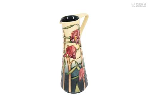 MOORCROFT, A PINK FRITILLARY PATTERN EWER