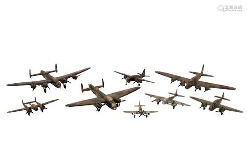 A COLLECTION OF EIGHT SCRATCH BUILT MODELS OF WORLD WAR II A...