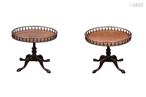 A PAIR OF MAHOGANY OVAL TRAY TOP TABLES, IN THE GEORGE III S...