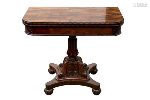 A LATE REGENCY/WILLIAM IV ROSEWOOD TEA TABLE