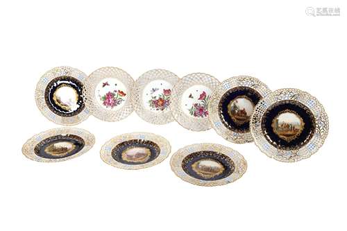 SIX MEISSEN PORCELAIN PLATES, LATE 19TH/EARLY 20TH CENTURY