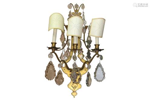 A PAIR OF FRENCH ORMOLU WALL SCONCES, LATE 19TH/ EARLY 20TH ...